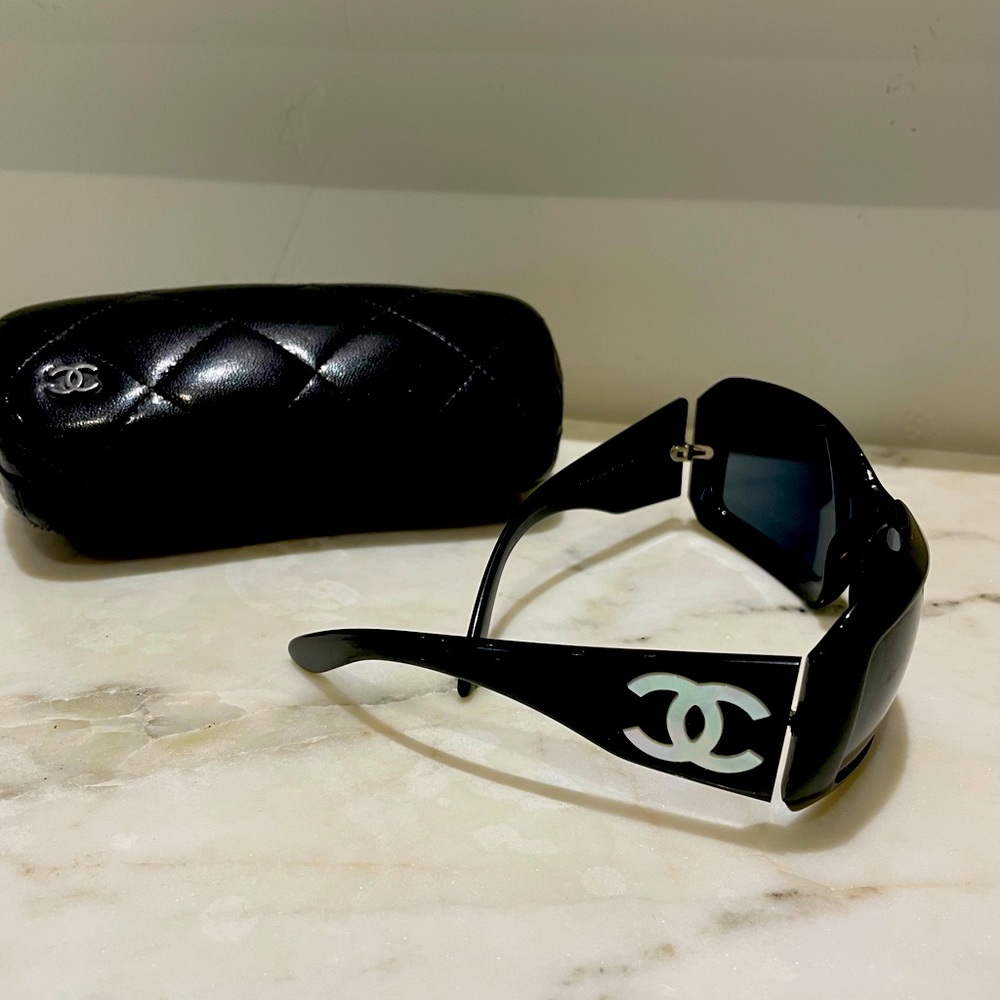 Chanel Mother of Pearl black sunglasses